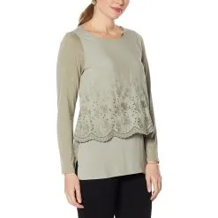 DG2 By Diane Gilman Lace-Trim Easy Top