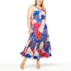 DG2 By Diane Gilman Patchwork Print Tiered Maxi Dress -Dresses Shop dg2 by diane gilman patchwork print tiered maxi dress d 2022070709593755800041 alt20