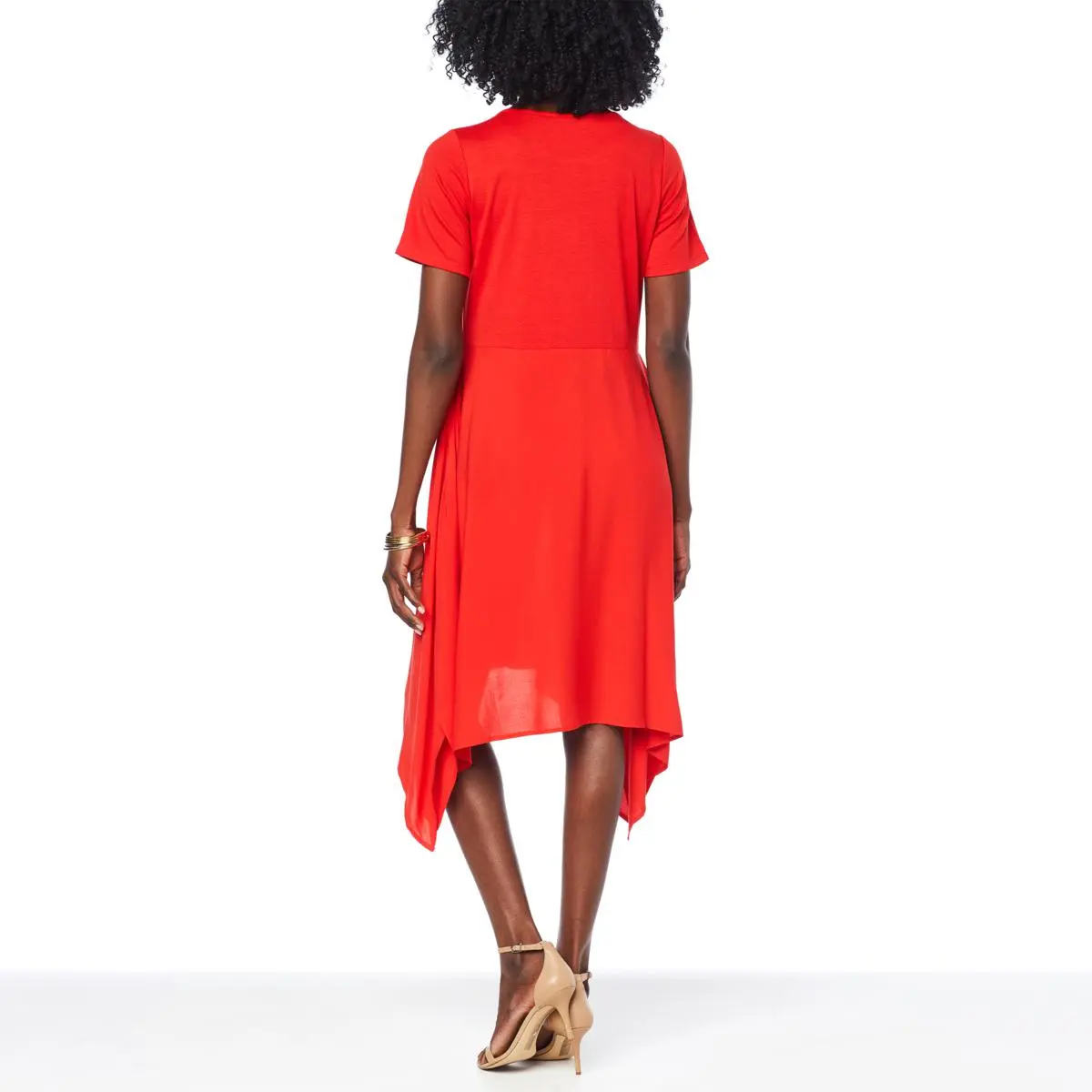 DG2 By Diane Gilman Sharkbite-Hem Combo Dress 4 DG2 By Diane Gilman Sharkbite-Hem Combo Dress - Image 2