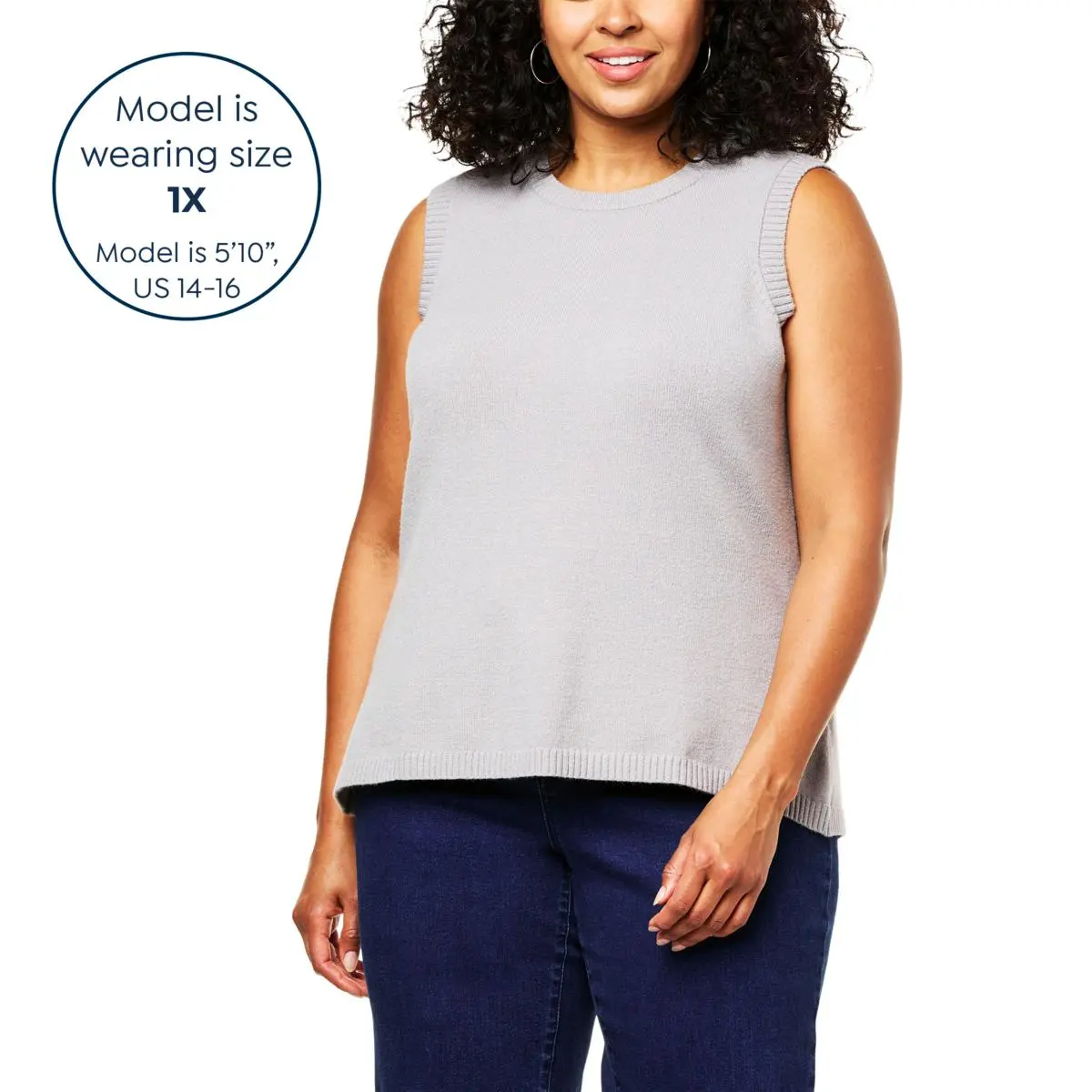 DG2 By Diane Gilman SoftEase Knit Crew-Neck Sweater Tank 4 DG2 By Diane Gilman SoftEase Knit Crew-Neck Sweater Tank - Image 2