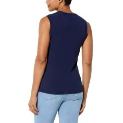 DG2 By Diane Gilman SoftEase Knit Crew-Neck Sweater Tank 9 DG2 By Diane Gilman SoftEase Knit Crew-Neck Sweater Tank -Dresses Shop dg2 by diane gilman softease knit crew neck sweater tan d 20221229111128623822344 alt1