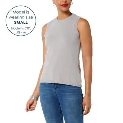 DG2 By Diane Gilman SoftEase Knit Crew-Neck Sweater Tank 10 DG2 By Diane Gilman SoftEase Knit Crew-Neck Sweater Tank -Dresses Shop dg2 by diane gilman softease knit crew neck sweater tan d 20221229175354663822344 alt10