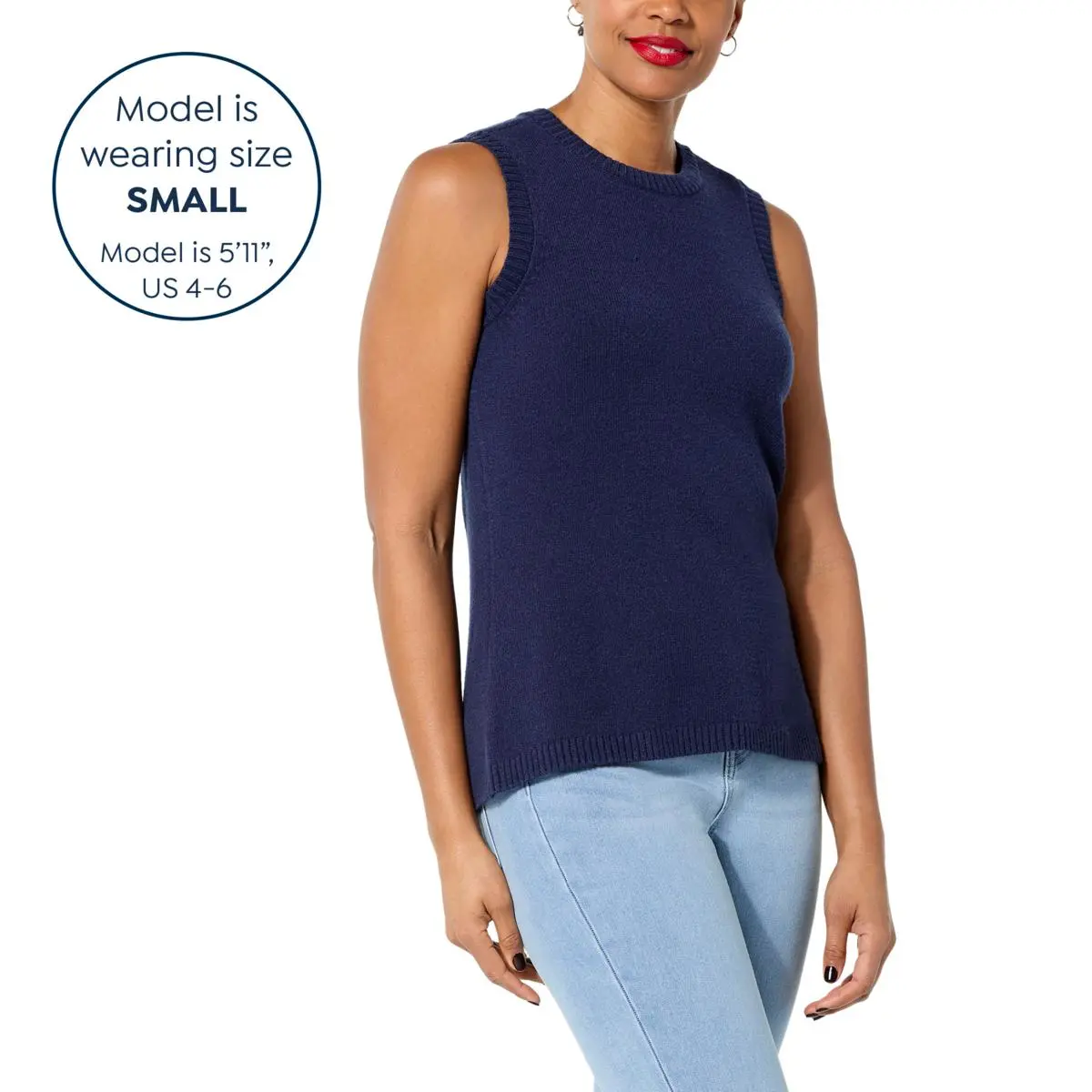 DG2 By Diane Gilman SoftEase Knit Crew-Neck Sweater Tank 7 DG2 By Diane Gilman SoftEase Knit Crew-Neck Sweater Tank - Image 5