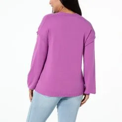 DG2 By Diane Gilman SoftEase Knit Ottoman Stitch Shoulder Sweater -Dresses Shop dg2 by diane gilman softease knit ottoman stitch should d 20230201105529643823395 alt1