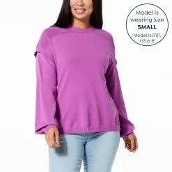 DG2 By Diane Gilman SoftEase Knit Ottoman Stitch Shoulder Sweater -Dresses Shop dg2 by diane gilman softease knit ottoman stitch should d 20230202145455037823395 alt12