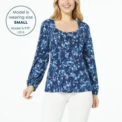 DG2 By Diane Gilman Square-Neck Puff-Sleeve Top -Dresses Shop dg2 by diane gilman square neck puff sleeve top d 20230127111114133823369 alt11