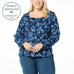 DG2 By Diane Gilman Square-Neck Puff-Sleeve Top -Dresses Shop dg2 by diane gilman square neck puff sleeve top d 20230220174009877823369 alt21