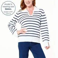 DG2 By Diane Gilman Striped Organic Cotton Collared Pullover -Dresses Shop dg2 by diane gilman striped organic cotton collared pul d 20230224113317947827002 alt10