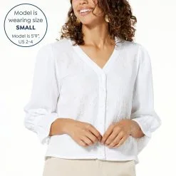 DG2 Embroidered Eyelet Blouse -Dresses Shop dg2 embroidered eyelet blouse d 20230421145713253831995 alt10