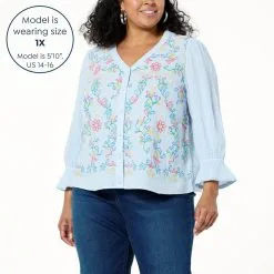 DG2 Embroidered Eyelet Blouse -Dresses Shop dg2 embroidered eyelet blouse d 2023042512154542831995 alt21