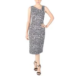 Donna Ricco Animal Print Sleeveless Sheath Dress