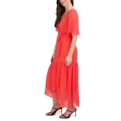 Donna Ricco V-Neck Short Sleeve Wrap Tie Waist Midi Dress -Dresses Shop donna ricco v neck short sleeve wrap tie waist midi dre d 20220610151553199454003w alt1