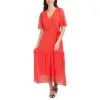 Donna Ricco V-Neck Short Sleeve Wrap Tie Waist Midi Dress -Dresses Shop donna ricco v neck short sleeve wrap tie waist midi dre d 2022061015155939454003w