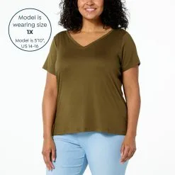 G By Giuliana 2-pack G-Knit V-Neck Tees -Dresses Shop g by giuliana 2 pack g knit v neck tees d 2023011715580326812398 alt21