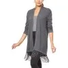 G By Giuliana Burnout Rib Knit Cardigan With Fringe
