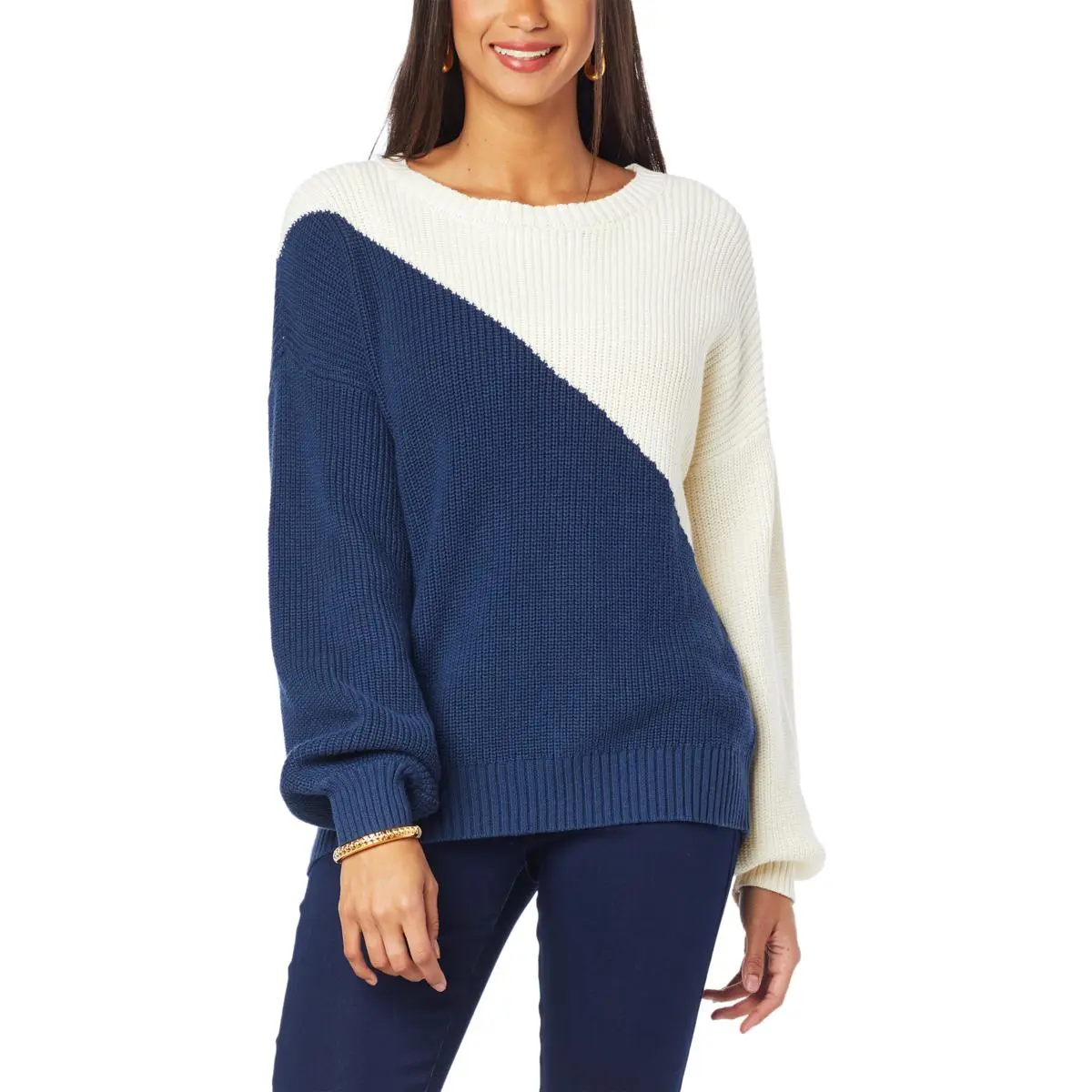 G By Giuliana Crochet Knit Colorblock Sweater 6 G By Giuliana Crochet Knit Colorblock Sweater - Image 4