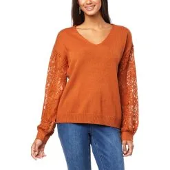 G By Giuliana Lace Sleeve Knit Sweater