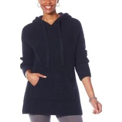 G By Giuliana LounGy Oversized Knit Hooded Sweater