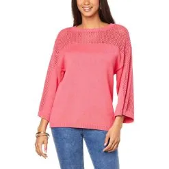G By Giuliana Open Knit Crochet Sweater