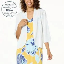 IMAN Global Chic 3/4-Sleeve Open Front Knit Cardigan -Dresses Shop iman global chic 34 sleeve open front knit cardigan d 2023040315080471825344 alt12