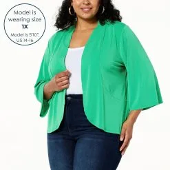 IMAN Global Chic 3/4-Sleeve Open Front Knit Cardigan -Dresses Shop iman global chic 34 sleeve open front knit cardigan d 20230418153856857825344 alt21