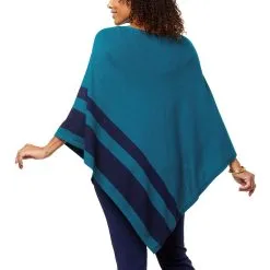 IMAN Global Chic Asymmetric Poncho With Stripe Detail -Dresses Shop iman global chic asymmetric poncho with stripe detail d 2022090915483914794138 alt1