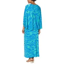 IMAN Global Chic Caped Zebra-Print Maxi Dress -Dresses Shop iman global chic caped zebra print maxi dress d 20210324102419127742663 alt1