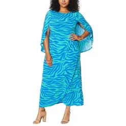 IMAN Global Chic Caped Zebra-Print Maxi Dress -Dresses Shop iman global chic caped zebra print maxi dress d 20210408090356027742663 alt20