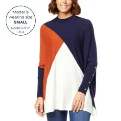 IMAN Global Chic Colorblock Mock-Neck Pullover Sweater -Dresses Shop iman global chic colorblock mock neck pullover sweater d 20220830133719153802535 alt13