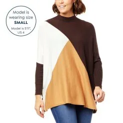 IMAN Global Chic Colorblock Mock-Neck Pullover Sweater -Dresses Shop iman global chic colorblock mock neck pullover sweater d 2022083013381057802535 alt11