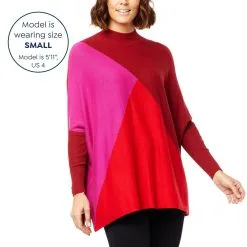 IMAN Global Chic Colorblock Mock-Neck Pullover Sweater -Dresses Shop iman global chic colorblock mock neck pullover sweater d 2022083013382212802535 alt12
