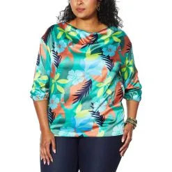 IMAN Global Chic Cowl-Neck Woven 3/4 Sleeve Top -Dresses Shop iman global chic cowl neck woven 34 sleeve top d 20210115084405587735382 alt20