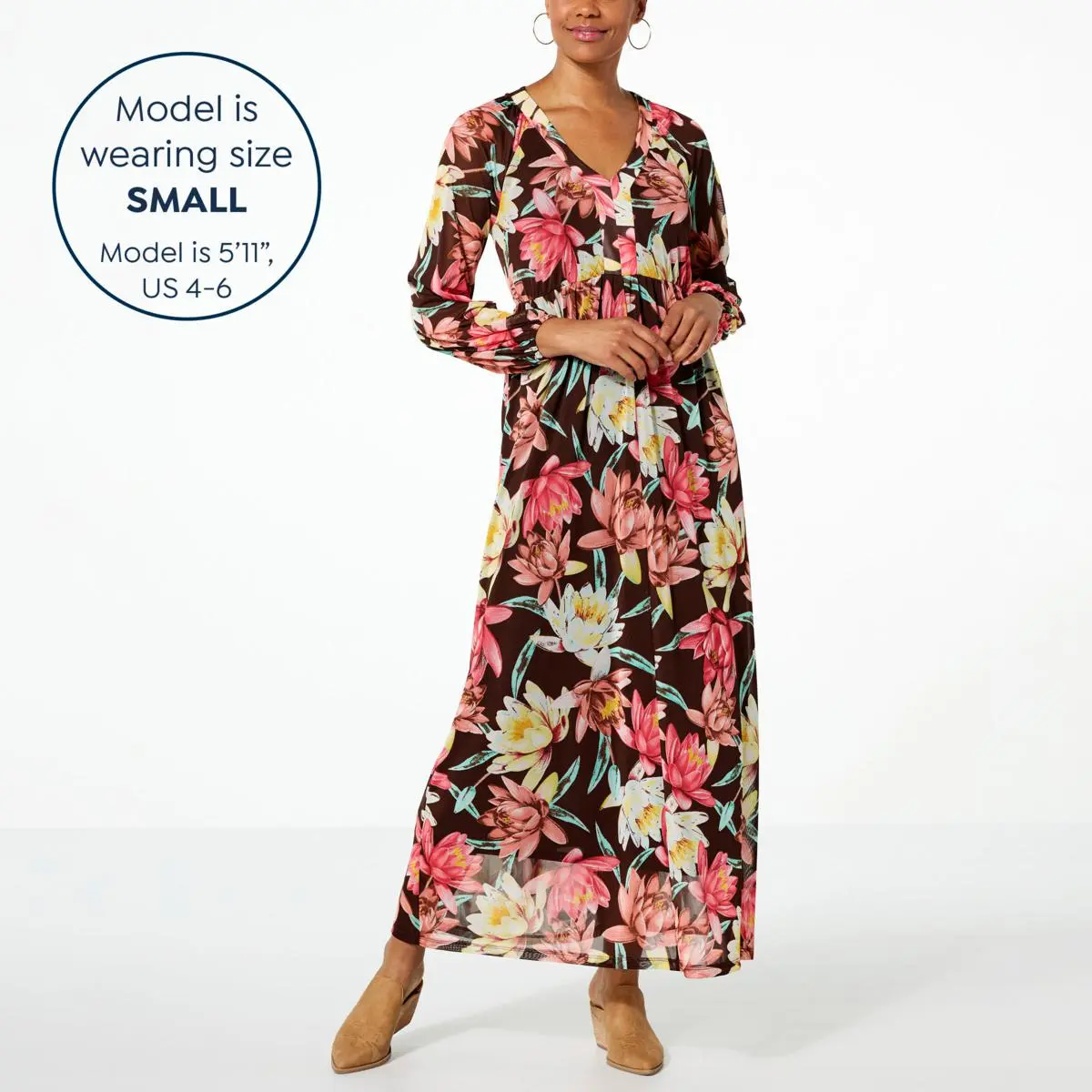 IMAN Global Chic Printed Mesh Dress 7 IMAN Global Chic Printed Mesh Dress - Image 5