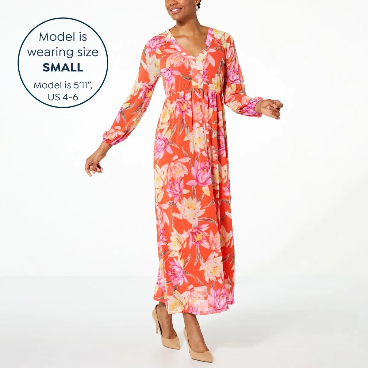 IMAN Global Chic Printed Mesh Dress 8 IMAN Global Chic Printed Mesh Dress - Image 6