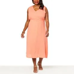 IMAN Global Chic Smocked Waist Gauze Midi Dress -Dresses Shop iman global chic smocked waist gauze midi dress d 2022050511423371793692 alt20