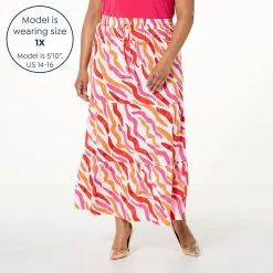 IMAN Global Chic Tiered Maxi Skirt With Drawstring Waist -Dresses Shop iman global chic tiered maxi skirt with drawstring wais d 20230322113652333825269 alt21