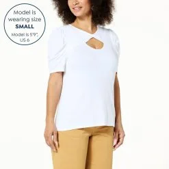 IMAN Global Chic Twist-Front Cutout Tee -Dresses Shop iman global chic twist front cutout tee d 20230331125532527825264 alt11