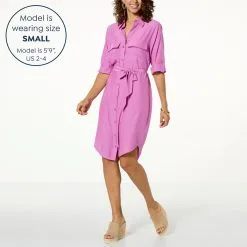 Jaclyn Smith Button-Down Belted Dress -Dresses Shop jaclyn smith button down belted dress d 20230331121332607818821 alt11