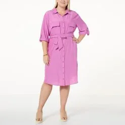 Jaclyn Smith Button-Down Belted Dress -Dresses Shop jaclyn smith button down belted dress d 202304041320076818821 alt20