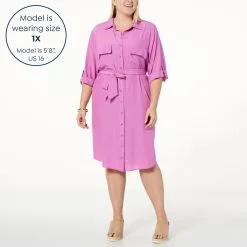 Jaclyn Smith Button-Down Belted Dress -Dresses Shop jaclyn smith button down belted dress d 20230418153544277818821 alt21