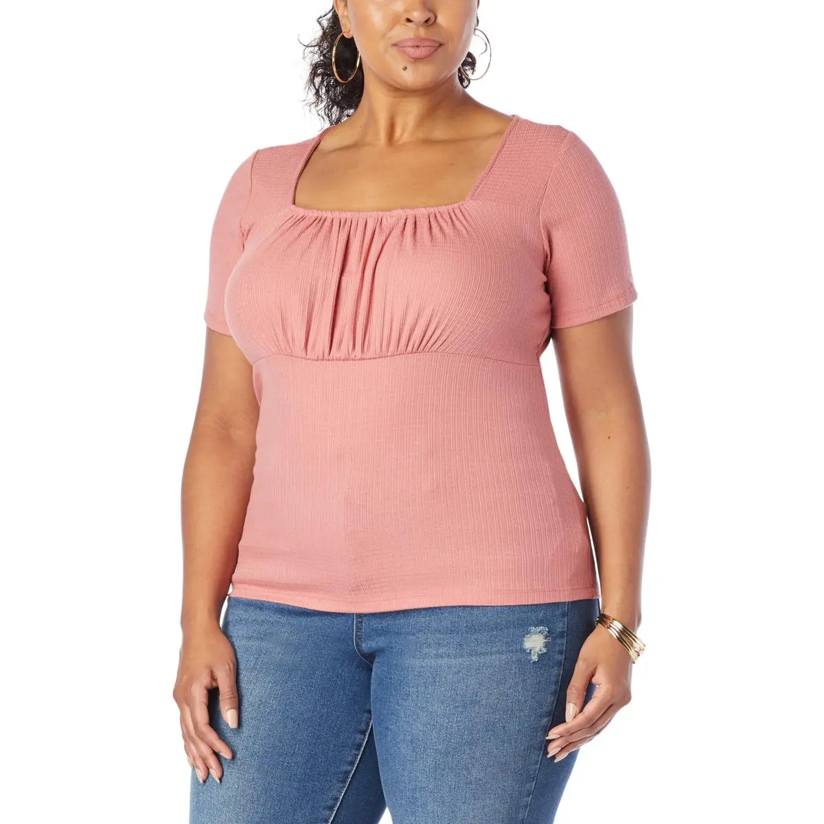 Jessica Simpson Jordyn Rib Knit Square-Neck Top 4 Jessica Simpson Jordyn Rib Knit Square-Neck Top - Image 2
