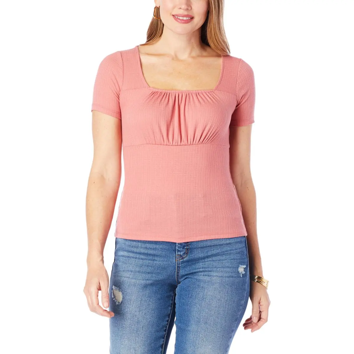 Jessica Simpson Jordyn Rib Knit Square-Neck Top 3 Jessica Simpson Jordyn Rib Knit Square-Neck Top