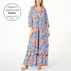 Jessica Simpson Lailaa Printed Chiffon 3/4-Sleeve Duster -Dresses Shop jessica simpson lailaa printed chiffon 34 sleeve duster d 2023022411261326812752 alt10