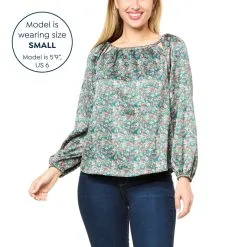 Jessica Simpson Layla Printed Satin Peasant Top -Dresses Shop jessica simpson layla printed satin peasant top d 20221024121958087803872 alt10