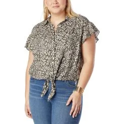 Jessica Simpson Rhea Printed Flutter-Sleeve Tie-Front Top -Dresses Shop jessica simpson rhea printed flutter sleeve tie front t d 20220214093612947781348 alt20