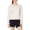 Laila Ali Elastic-Hem Speckled French Terry Knit Top