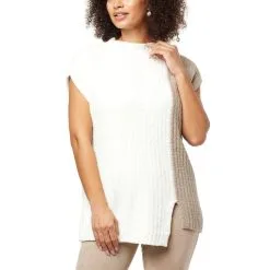 Laila Ali Mock-Neck Plush Sweater Knit Tunic