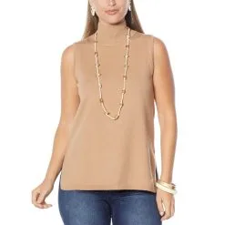 MarlaWynne SoftKNIT Mock-Neck Tank