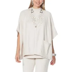 MarlaWynne Sweater Knit Poncho Cardigan