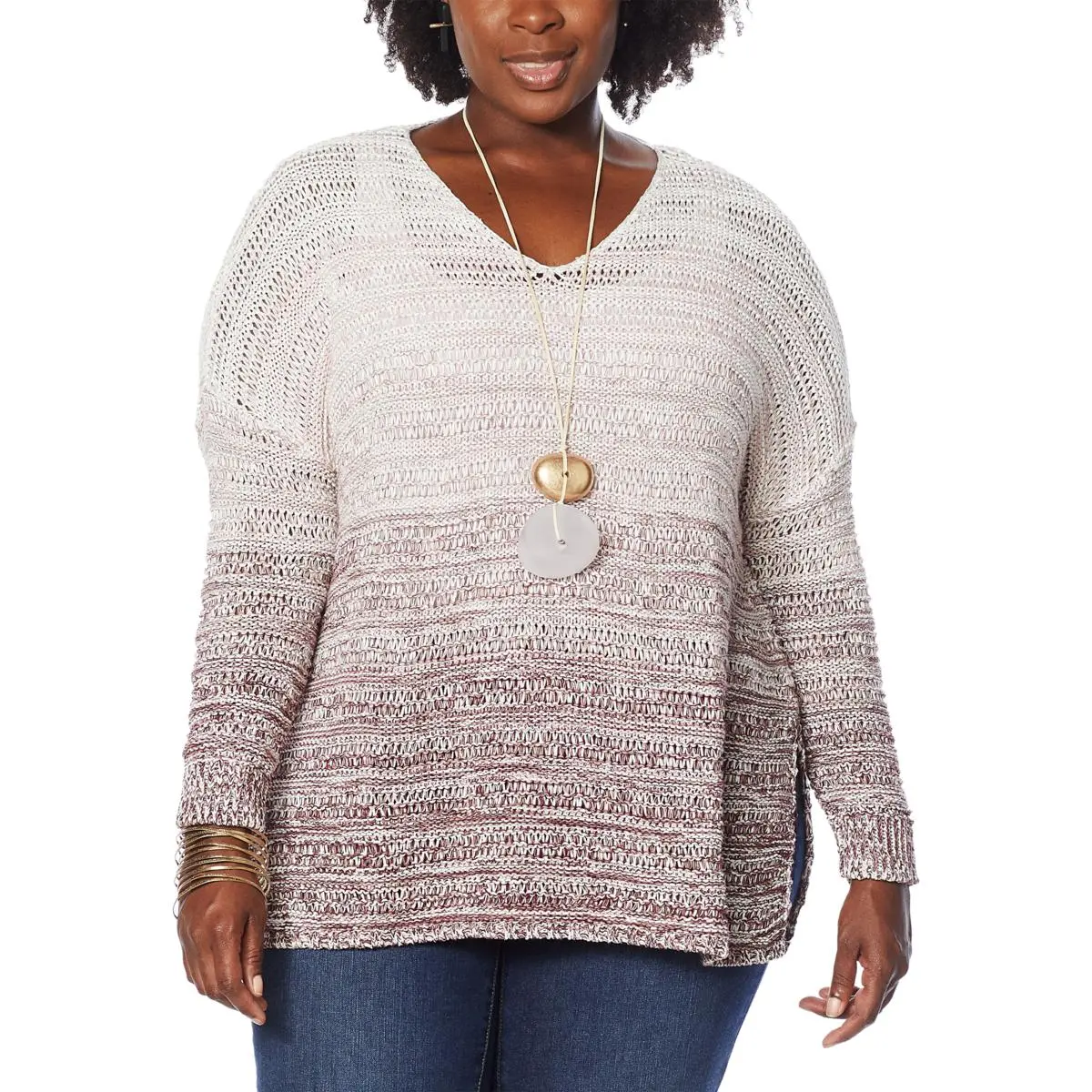 MarlaWynne Unstructured Ombré Marled Knit Sweater 5 MarlaWynne Unstructured Ombré Marled Knit Sweater - Image 3